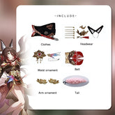 Halloweez Fugue Tingyun Cosplay Costume - Elegant Ancient Style Fox Tails Women's Dress for Halloween Carnival - Halloweez